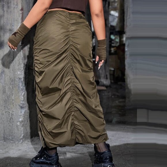 Ruched Drawstring Maxi Skirt - Picture 3 of 3